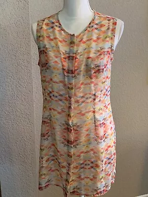 Cabi Avery Tunic Aztec Sleeveless Top Blouse Button Down Small Spring Summer • $19