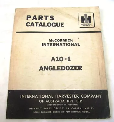 MCCORMICK INTERNATIONAL A10-1 ANGLEDOZER Parts Catalogue • $19.99