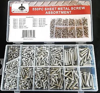 550pc GOLIATH INDUSTRIAL SMS550 SHEET METAL SCREW ASSORTMENT PHILLIPS ASSORTED • $16.99