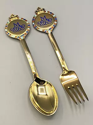 Anton Michelsen 1972 Commemorative 2 Piece Fork And Spoon Set 6 3/8  • $135