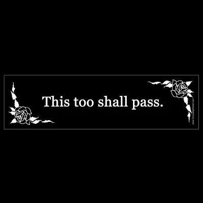 This Too Shall Pass BUMPER STICKER Or MAGNET Decal Magnetic Optimistic Hopeful • $4.99