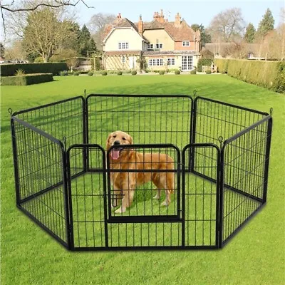 6 Panel Dog Pen Foldable Pet Puppy Playpen For Cat/Rabbit/Small Animal 60cm High • £39.99