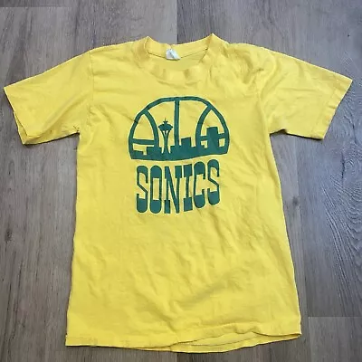 Vtg Seattle Supersonics Shirt Sonics 70s 80s NBA Thin Belton Single Stitch SMALL • $99.99