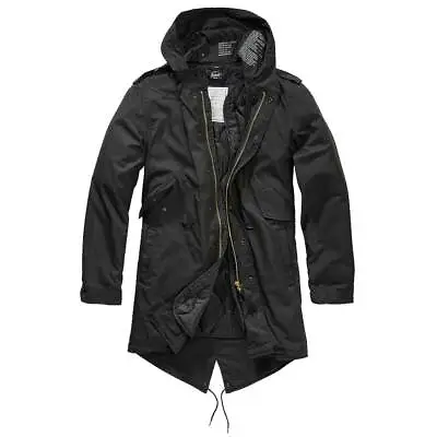 £104.90 • Buy Brandit M51 US Fishtail Parka Black Military Hiking Warm Winter Quilted Lining