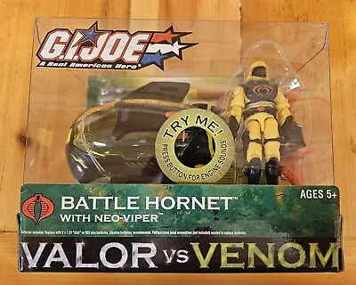 GI JOE Valor Vs Venom BATTLE HORNET W/Neo-Viper! NIP! Hasbro  • $38