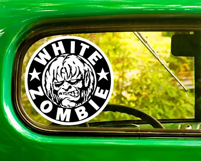 2 WHITE ZOMBIE BAND DECALs Stickers Bogo For Car Bumper Laptop Window • $3.95