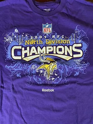 2009 Minnesota Vikings NFC North Champions Reebok T-shirt NFL Men’s XXL • $9.90