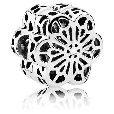 New 100% Genuine Authentic Pandora Retired Silver Floral Daisy Lace Flower Clip • £29.99