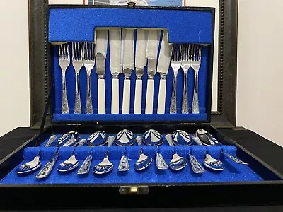 Vintage Sheffield UK Stainless Steel 24 Piece Cutlery Set Original Box Unused • $124.50