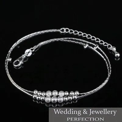 Fashion Ankle Bracelet Women 925 Sterling Silver Anklet Foot Jewelry Chain Beach • £5.99