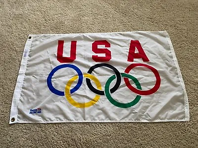 Usa Olympic Games Atlanta 1996 Flag Banner Emerson Authentic Vintage Olympics • $35
