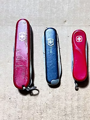 3 Damaged Swiss Army Knives - Wenger Clippers - Victorinox Sup Tinker- Executive • $18.99