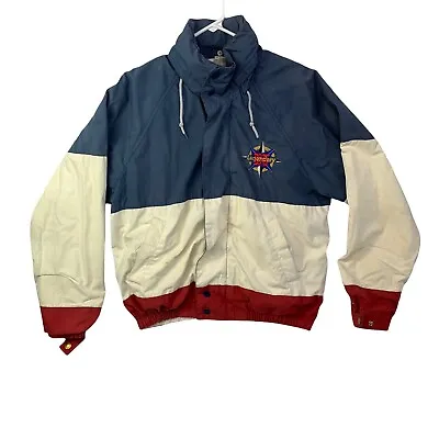 IOU Legendary Vintage Adult Medium Red White Blue Full Zip Sailing Jacket Coat • $21.74