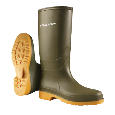 Kids Boys Girls Unisex Green Dunlop Wellies Rain Wellingtons Waterproof • £13.99