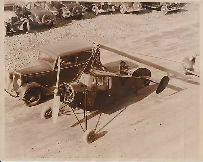 1935 Press Photo Pitcairn Autogiro Company Tests Autogryo Airplane Automobile • $12.99