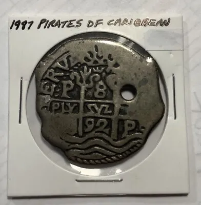 Vintage Disneyland Pirates Of The Caribbean Doubloon Coin Stamped Disneyland 87 • $67.45