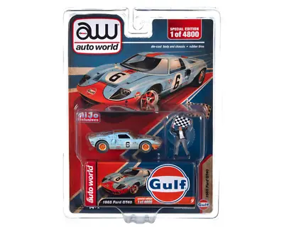 Auto World American Diorama 1:64 1965 Ford GT40 Gulf Oil Mijo Exclusives Race Wo • $22.99