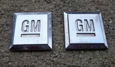 GM Door Square Side Emblem Set Badge Decal Logo Silver Chevy Pontiac OEM Genuine • $16.36