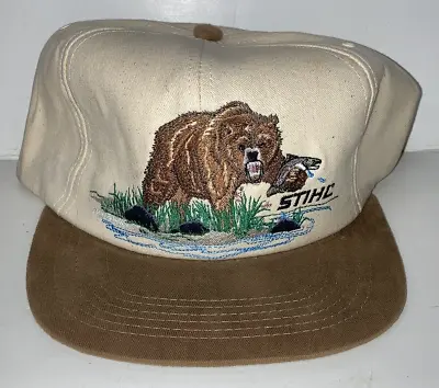 Vintage NOS 1999 Stihl K Products Grizzley Bear Snapback Hat Dealer Exclusive • $102.53