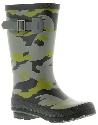 £19 • Buy Rockstorm Camouflage Boys Kids Wellies Wellington Boots Green Camo UK Size
