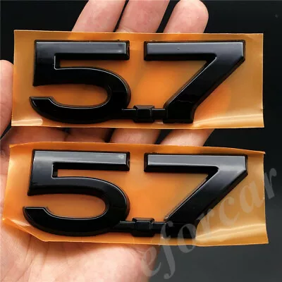 2pcs ABS Black 5.7 5.7L Vintage Car Trunk Rear Emblem Decal Sticker Badge VXR V8 • $14.90