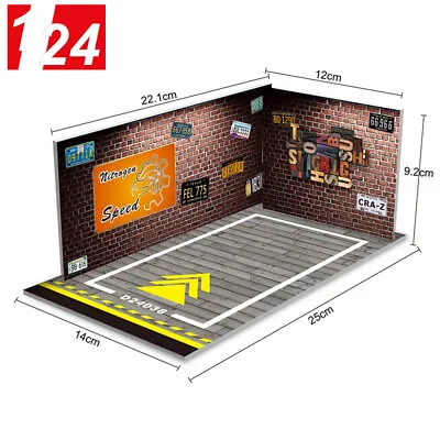 1/24 Scale Diorama Car Garage Model Parking Lot Backdrop Display Scene Model Toy • $9.39