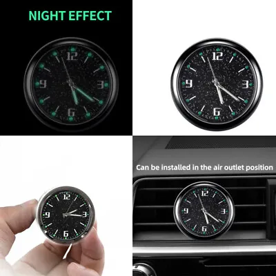 $2.98 • Buy 1x Luminous Clock Car Stick-On Digital Watch Diamond Quartz Clock Accessories