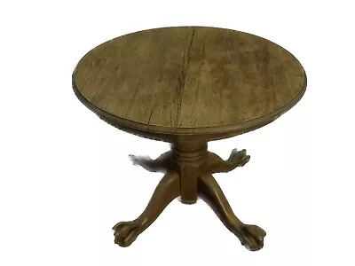 Solid Oak Single 40  Round  Pedestal Dining Table With Claw Feet • $350