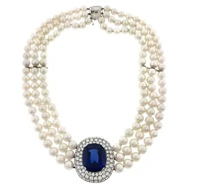 Mikimoto Tanzanite Diamond & Pearl Choker Necklace In 18k White Gold - HM1875SE • $36000