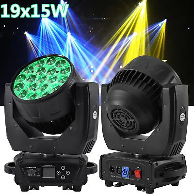 19x15W RGBW LED Zoom Moving Head Stage Light DMX Beam Wash Lighting DJ Disco Bar • $168.14
