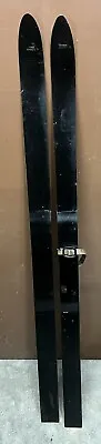 Vintage Strand Wood Skis 48” Painted Black Rustic Cabin Decor Display Wall Xmas • $39.99