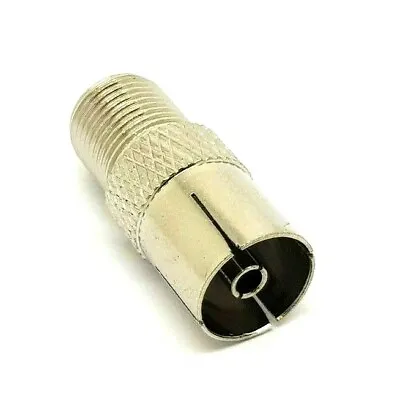 F-Type Coaxial Female To RF TV Aerial Female Adapter Satellite Coax Connector • £1.99