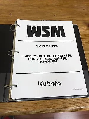 Kubota F2880 F3680 RCK72 RCK60 Ride On Mower WSM Service Manual • $101.11