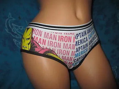 Nwt Marvel Comics Iron Man Vs. Captain America Bright Comic Hipster Panties S • $5.99