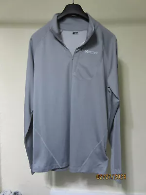 MARMOT Men's Gray  1/2 Zip Polartec Fleece Pullover Top - Large • $6