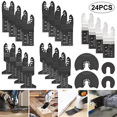 $31.43 • Buy 24PCS Oscillating Saw Blades Multi Tool For Dewalt Fein Metal Wood Cutter Blade 