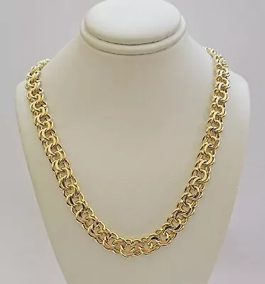 Real Chino Chain Necklace 10k Yellow Gold Solid Link 5mm-11mm 22 -26  Mens Sale • $5220.62