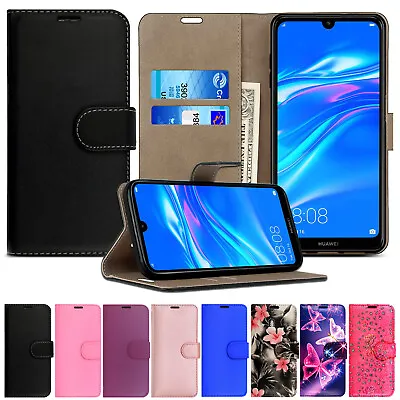 Case For Huawei Y5 Y6S Y6 Y7 2018 2019 Luxury Leather Flip Wallet Stand Cover • £2.99