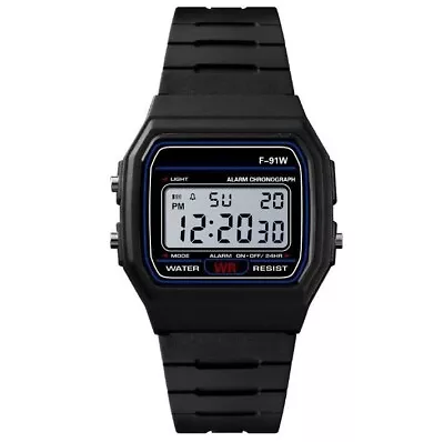 Classic Digital Watch F-91W With Resin Strap In Black (No Casio) • $7.75