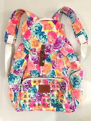 Victoria's Secret Pink Backpack Bookbag Studs Floral Rare • $54.99
