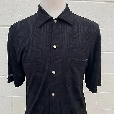 Vintage 90's Versace Jeans Couture Shirt Adult L Large Short Sleeve Black • $150