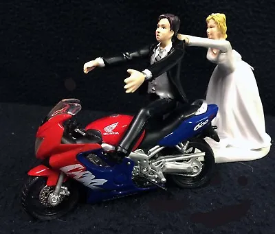 Wedding Cake Topper W/ HONDA Motorcycle Bike Track Groom Top Anniversary Shower • $68.88