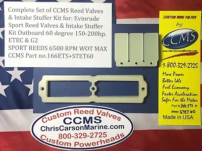 CCMS Evinrude Sport Reed Valves & Intake Stuffer Kit 150-200hp E-TEC & G2 • $225