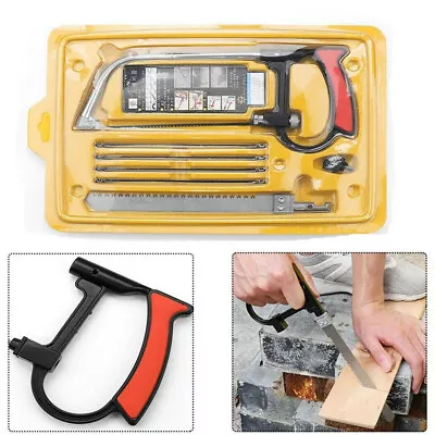 8 In1 Multi Functional Hand Steel Saw Hacksaw Metal Wood Glass Cutting Tool Set • £6.21