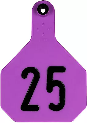 Y-Tex Large 4 Star Cattle Ear Tags Purple Numbered 1-25 • $46.94