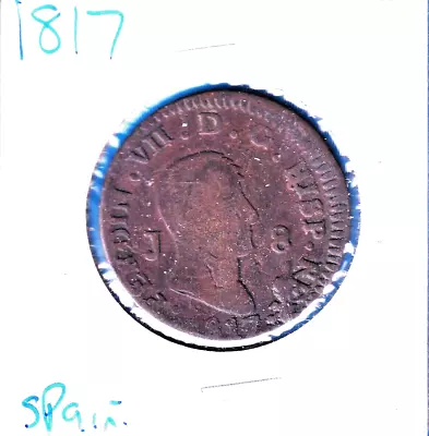 1817J Spain 8 Maravedis (KM-461)  Copper • $11