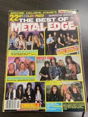 METAL EDGE Magazine 1989 Tommy Lee Motley Crue Iron Maiden Lita Ford Def Leppard • $3.99