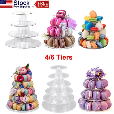 4/6 Tier Macaron Tower Stand Cake Dessert Cupcake Display Rack Birthday Wedding  • $13.26