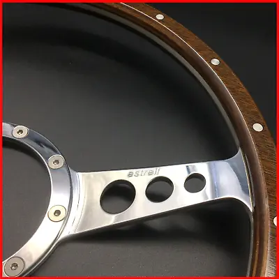 14  Inch  Astrali Semi Dished Wood Steering Wheel Wood Rim Fits Moto Lita Boss • $124.27