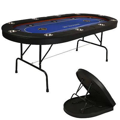 $482.99 • Buy VILOBOS 10 Player Poker Table Portable Casino Texas Hold Em Blackjack Felt Top